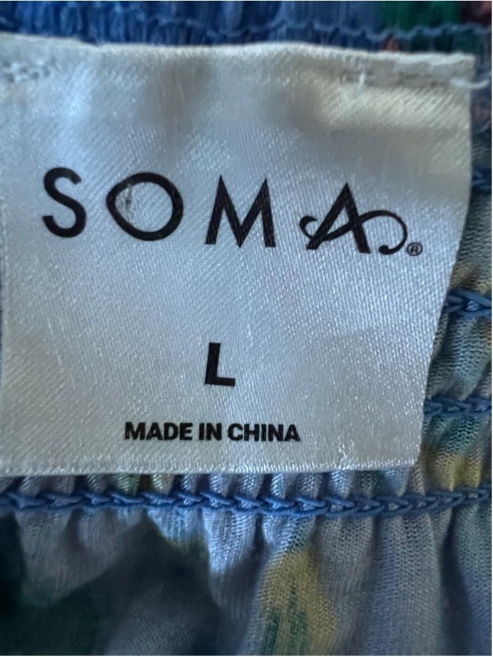 Women's Soma Blue Floral Mini Dress L - Picture 5 of 6